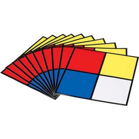 BRADY Brady Hazardous Materials Diamond Label, 10in X 10in, Red/Yellow/Blue/White 58503